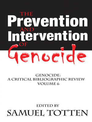 cover image of The Prevention and Intervention of Genocide